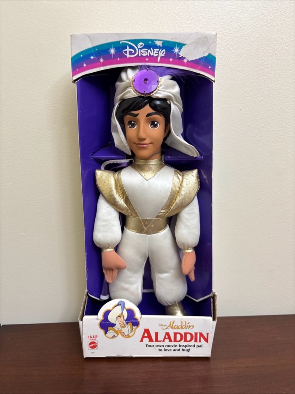 Vintage 1993 Rare Disney Mattel Aladdin Prince Ali 15” Plush Doll Toy made USA